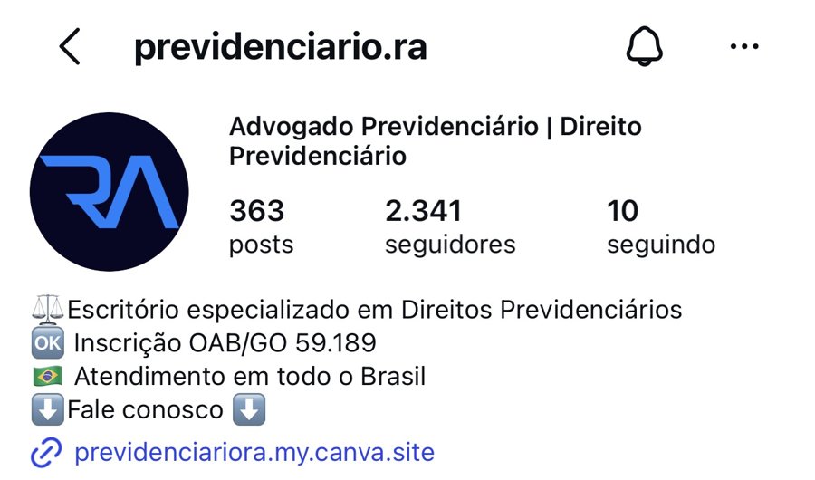 Print do perfil @previdenciario.ra